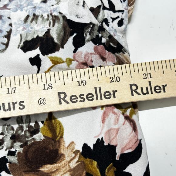 Vibe Dress Women Plus 1X Brown Pink Blue Floral Short Sleeve Stretch Round Neck - Picture 7 of 9